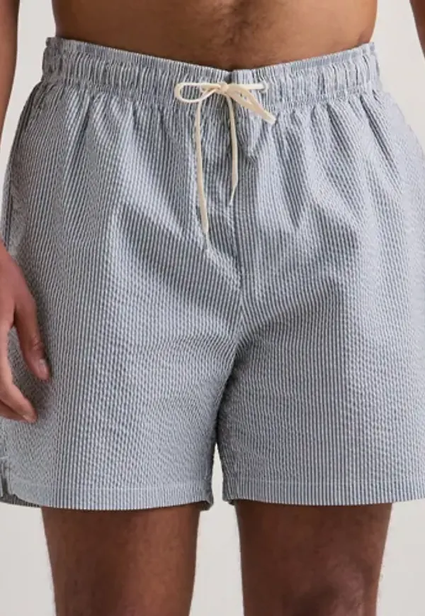 Selected Men Slhcooper Seersucker Swimshorts Badbyxor Blå