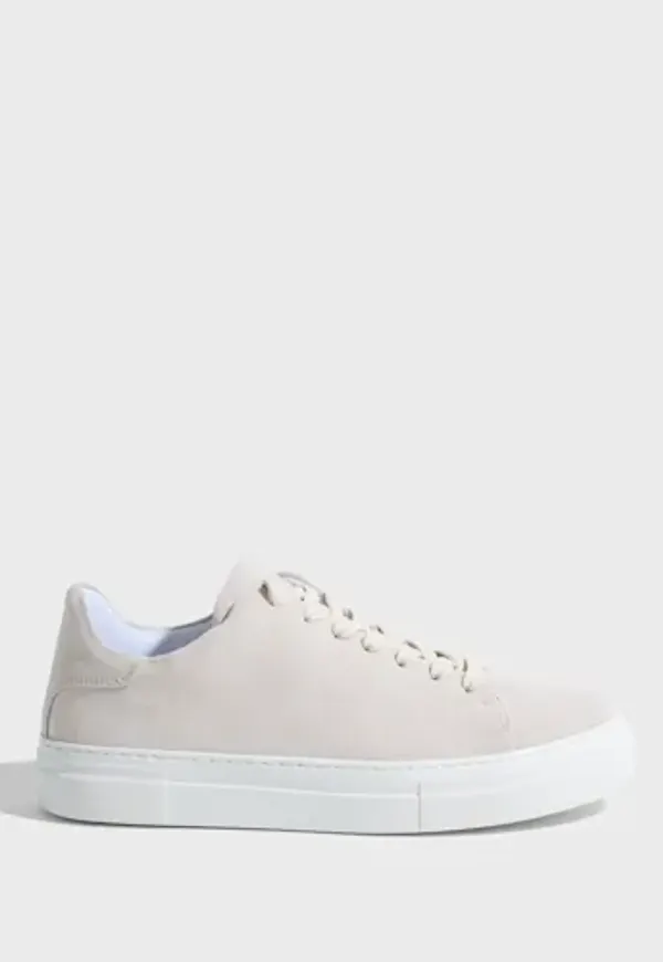 Selected Men Slhdavid Chunky Suede Sneaker Noos Låga sneakers Vit