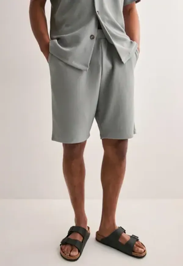 Selected Men Slhloose-Plisse Shorts Ex Mjukisshorts Grå