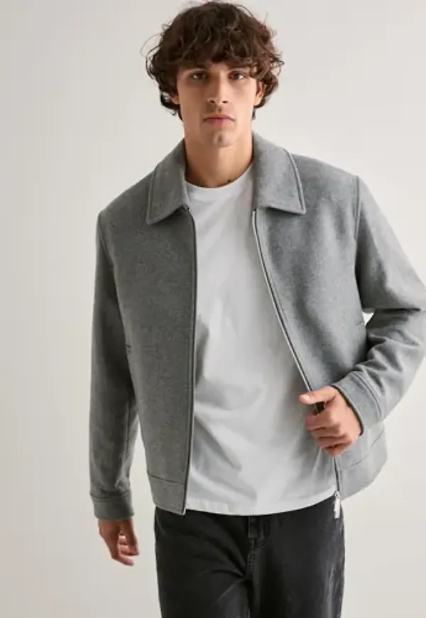 Selected Men Slhphilip Wool Blend Jkt Noos Vårjackor Grå