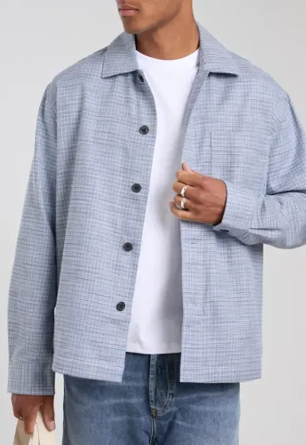 Selected Men Slhrlxhenry Overshirt Overshirts Blå