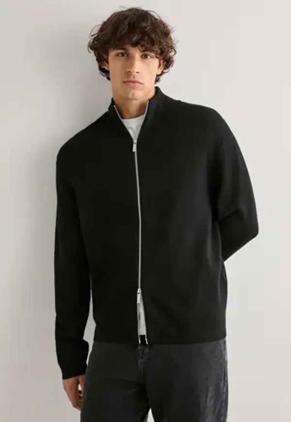 Selected Men Slhteller Fn Relaxed Zip Cardigan N Cardigans & Koftor Svart