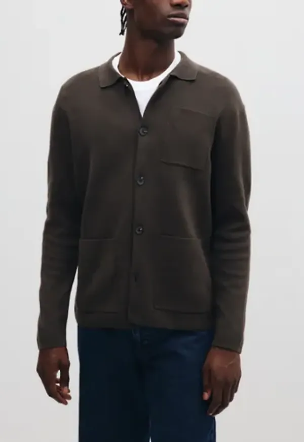 Selected Men Slmmike Light Polo Cardigan Noos Cardigans & Koftor Brun
