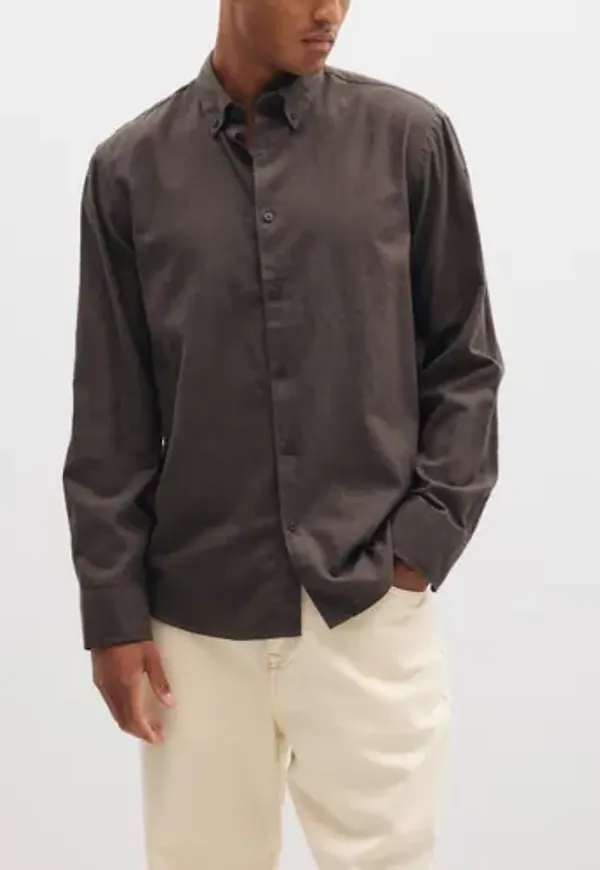 Selected Men Slmregcole Jay Melange Ls Shirt Noo Enfärgade skjortor Brun