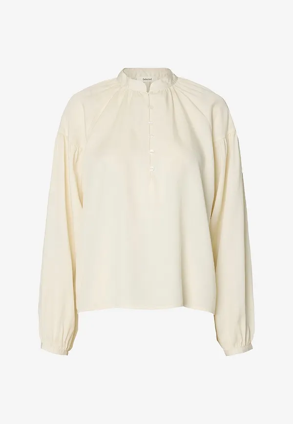 Selected Women - Blus Slwdonna Ls Shirt - Vit