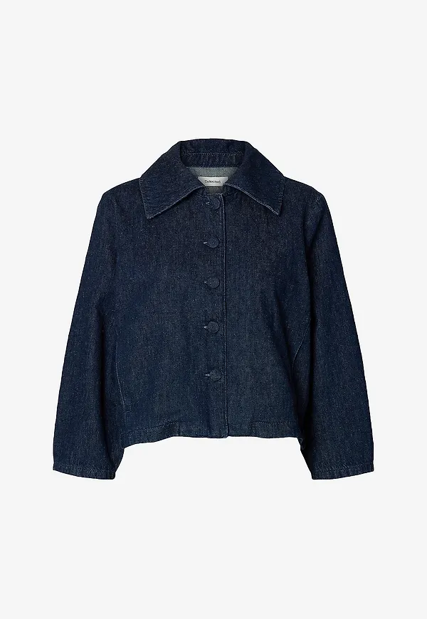 Selected Women - Jeansjacka Slfrelaxed Hanny 3/4 - Blå