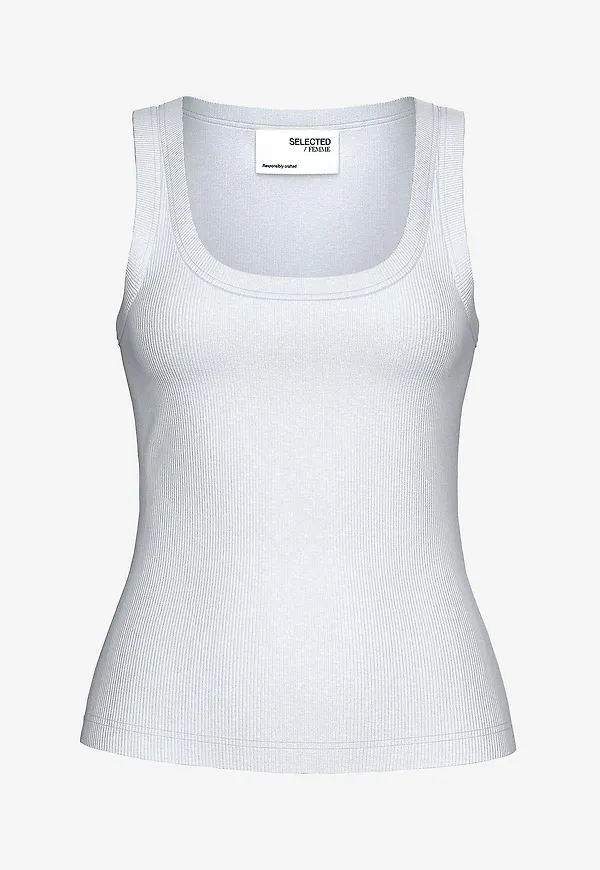 Selected Women - Linne slfAnna U-neck Tank Top - Vit