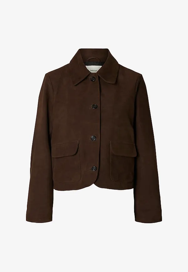 Selected Women - Mockajacka slfKaya Suede - Brun