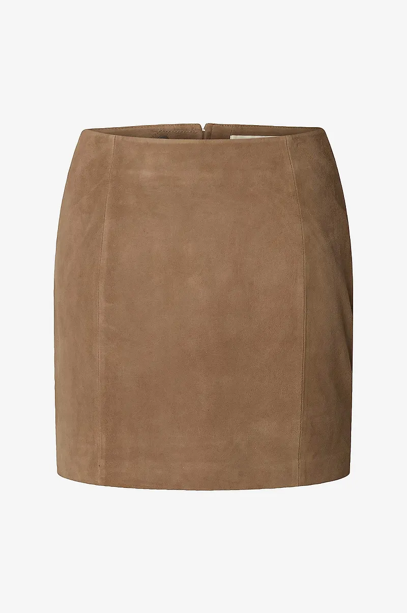 Selected Women - Mockakjol slfSuri HW Suede Mini - Natur