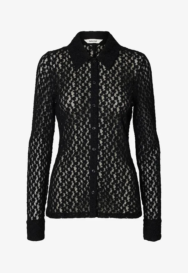 Selected Women - Skjorta Slwvika Ls Shirt - Svart