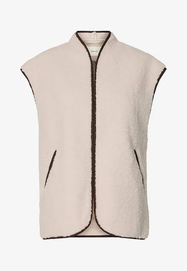 Selected Women - Teddyväst Slwisabel Teddy - Beige