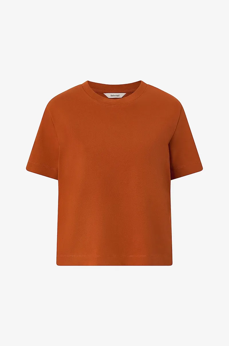 Selected Women - T-shirt slfEssential SS Boxy - Röd