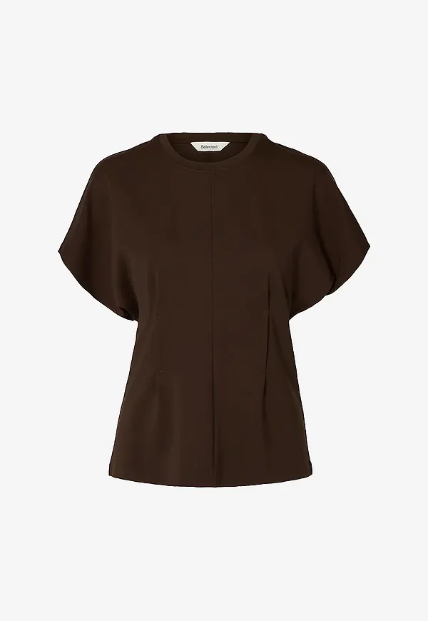 Selected Women - Topp Slwera Ss Top - Brun