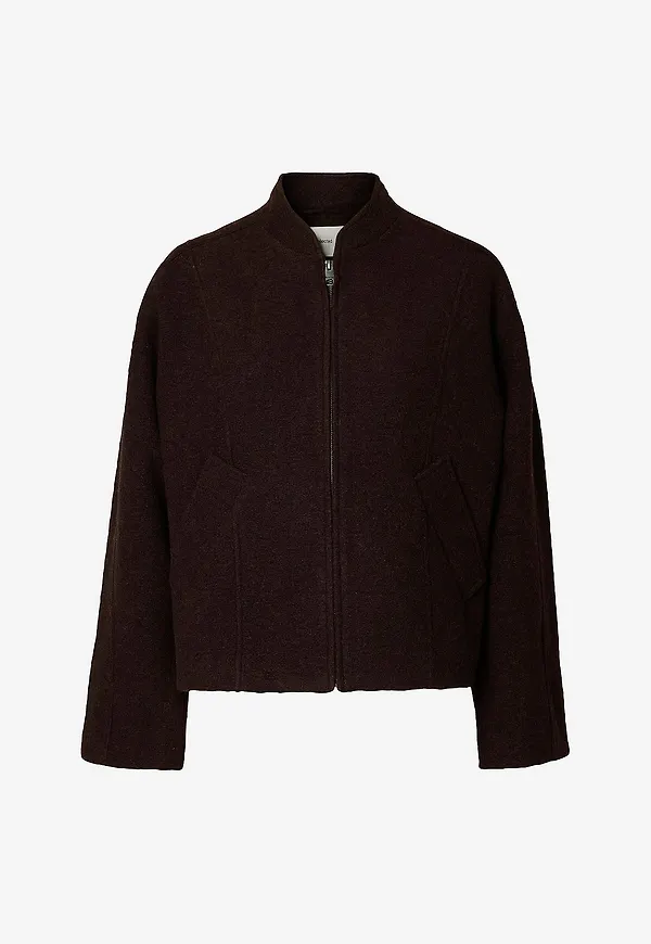 Selected Women - Ulljacka Slwjacqueline Wool Blend - Brun