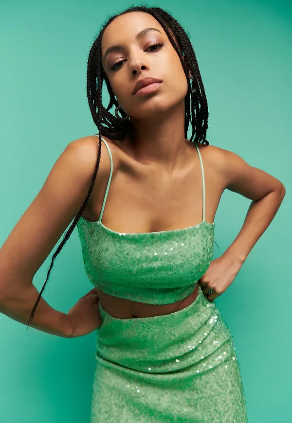 Sequin crop top