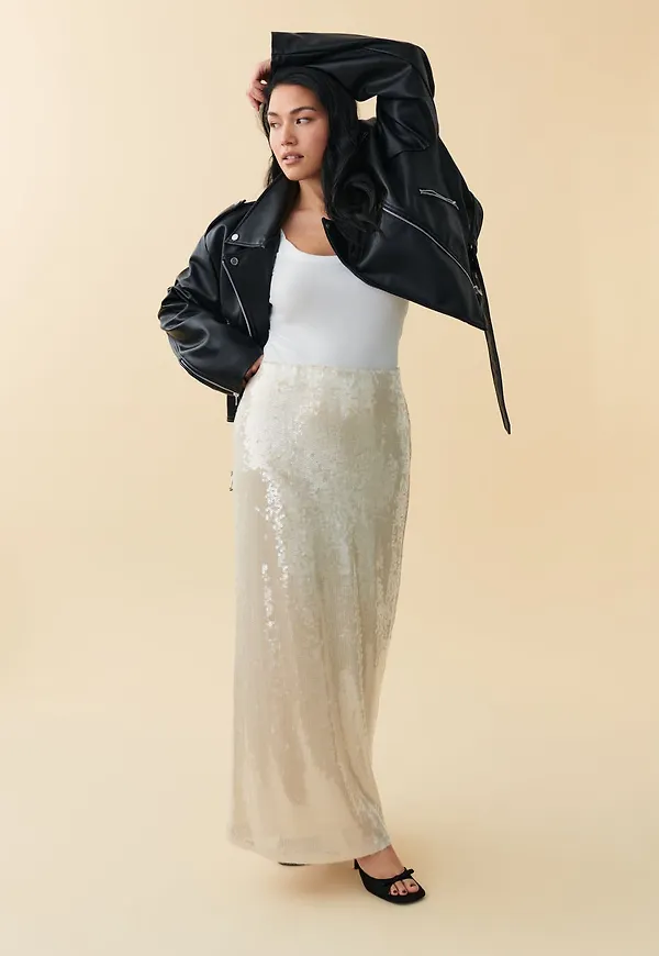 Sequin maxi skirt