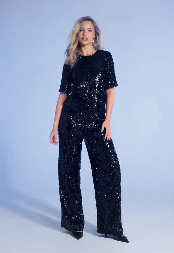 Sequin Wide Trousers