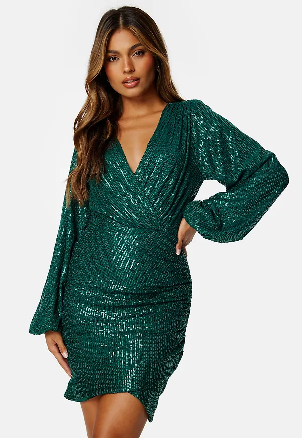 Sequin Wrap Dress