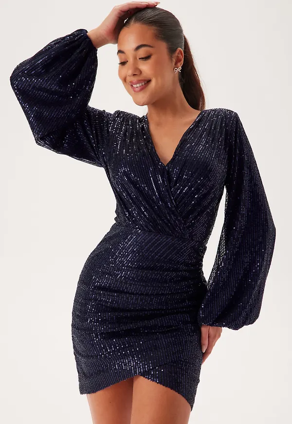 Sequin Wrap Dress