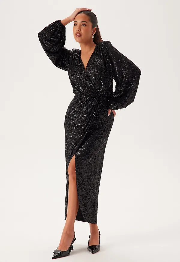 Sequin Wrap Gown