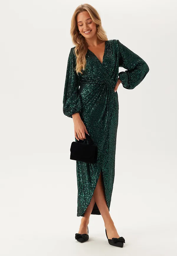 Sequin Wrap Gown