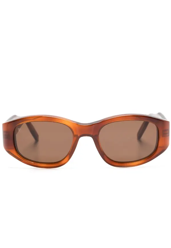 Sestini Eyewear Nove ovala solglasögon - Brun