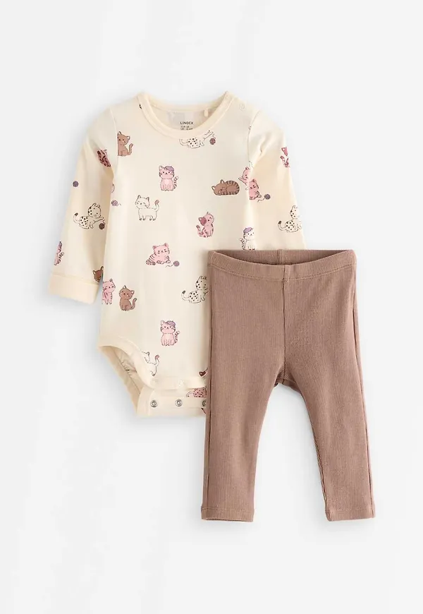 Set med body och ribbade leggings