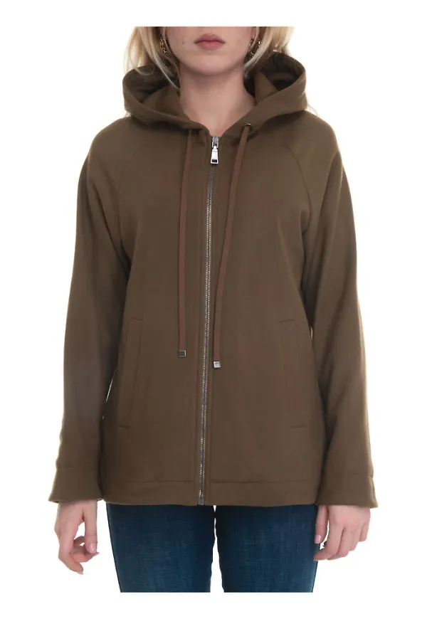 Seventy Sweatshirt with zip Brun, Dam