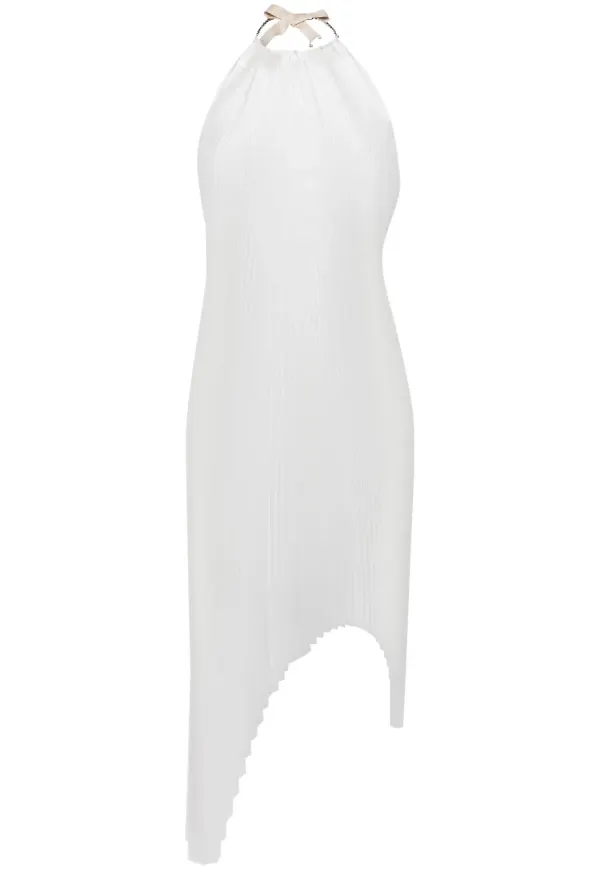 Shanshan Ruan asymmetrisk plisserad midiklänning - Neutral – Farfetch
