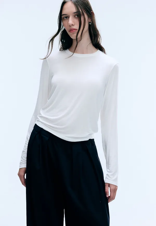 Sheer long-sleeve T-shirt