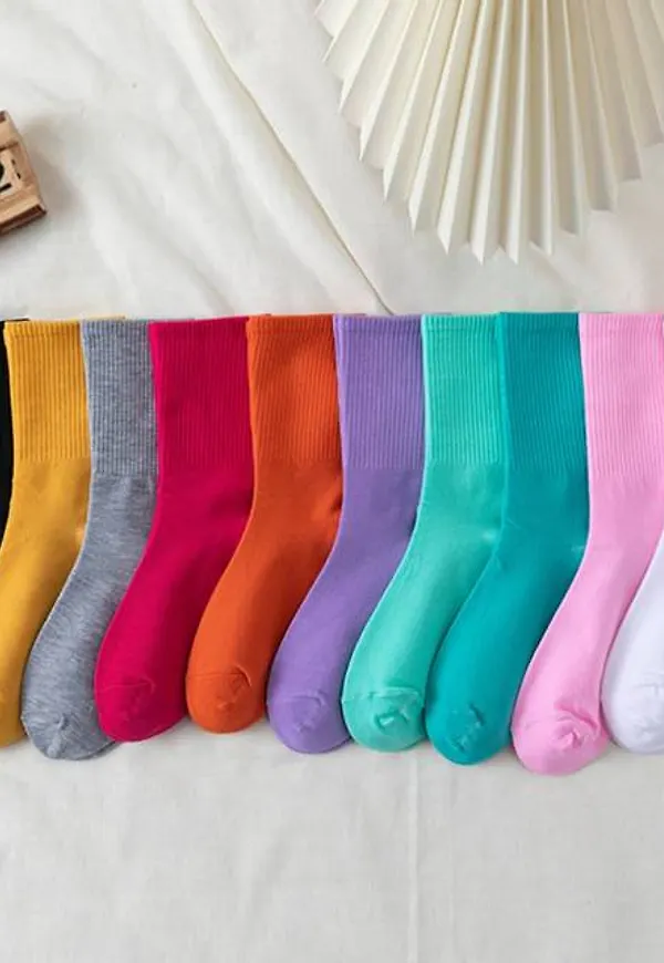 Shein 10pairs Solid Crew Socks