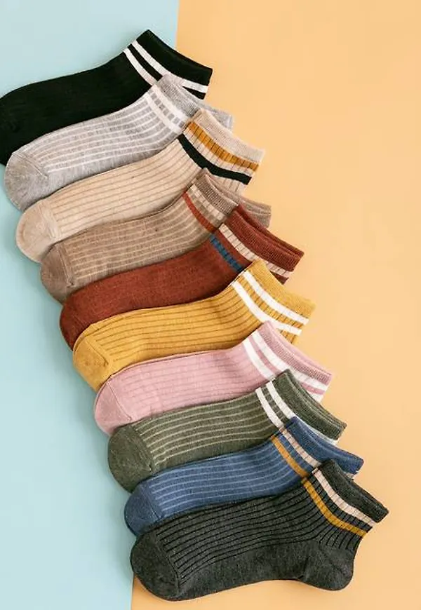 Shein 10pairs Striped Fashion Ankle Socks