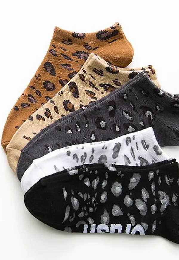 Shein 5pairs Leopard Print Ankle Socks