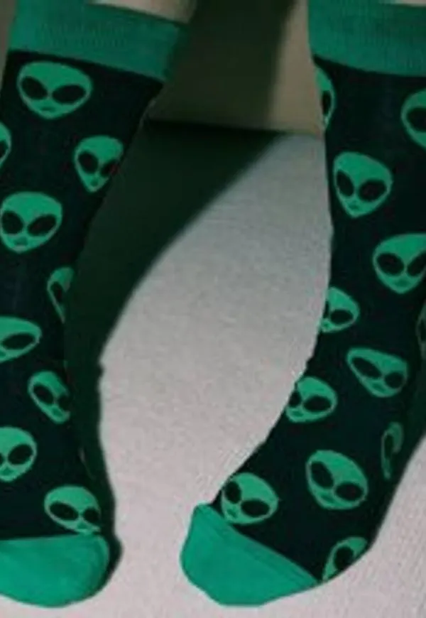 Shein Alien Print Crew Socks