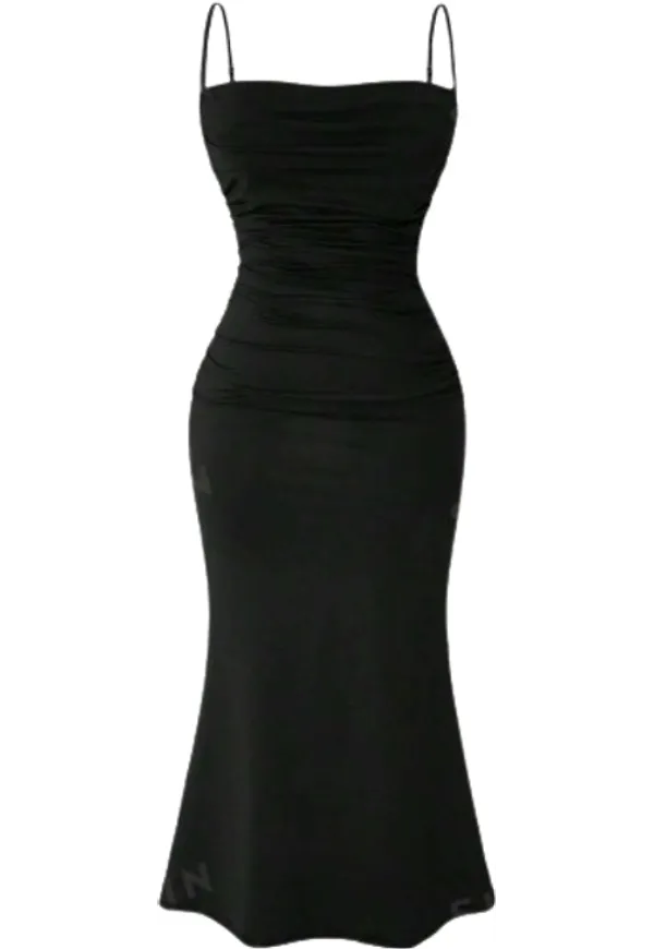 Shein Belle Plus Size Women's Mermaid Tail Style Spaghetti Strap Dress