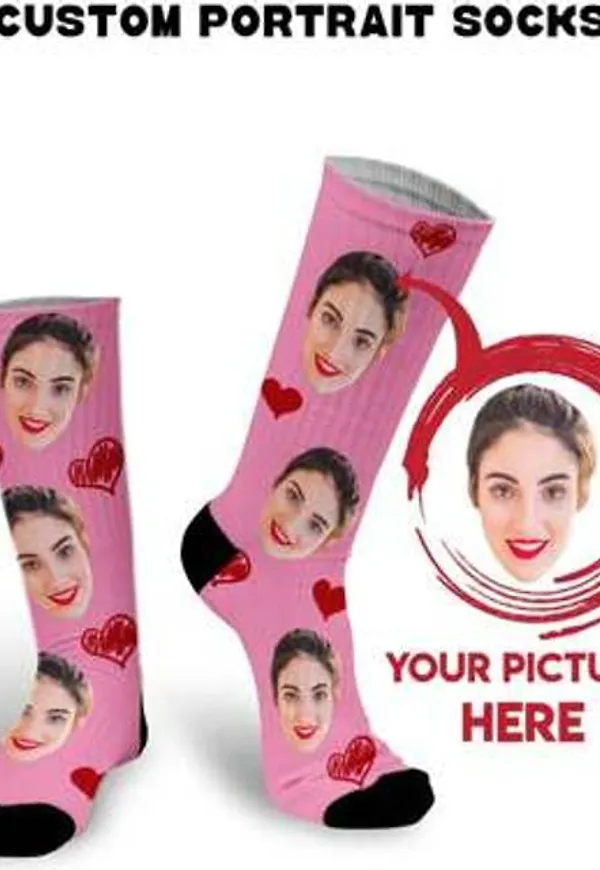 Shein Custom Hjärtmönster Damstrumpor - Rosa