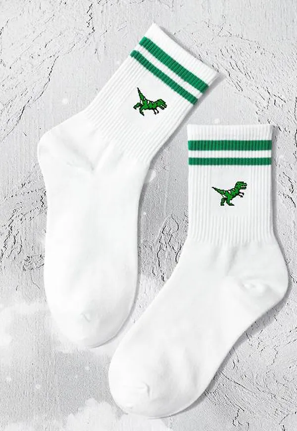 Shein Dinosaur Pattern Crew Socks
