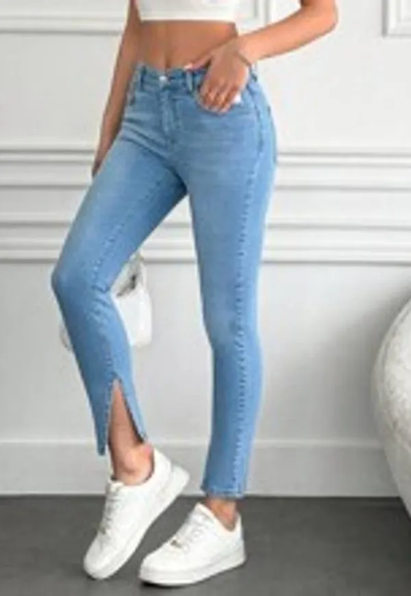 Shein Elastic, Slit Detailed Skinny Fit