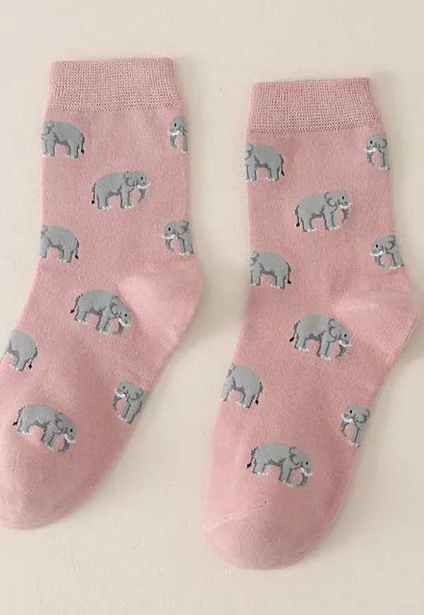 Shein Elephant Pattern Crew Socks