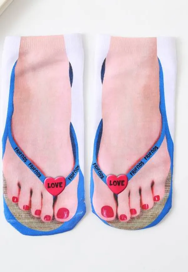 Shein Foot Print Ankle Socks