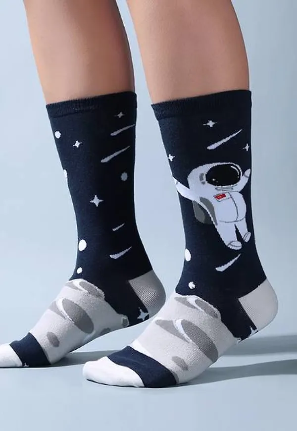 Shein Guys Astronaut Print Crew Socks