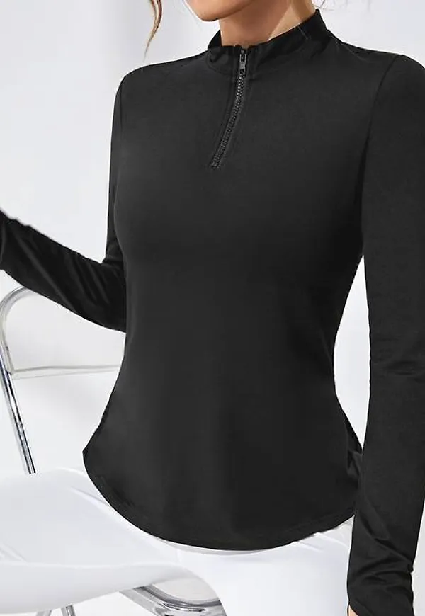 Shein Half Zip Thumb Holes Sports Sweatshirt