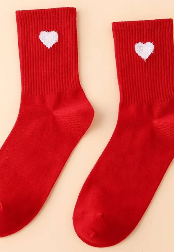 Shein Heart Pattern Crew Socks