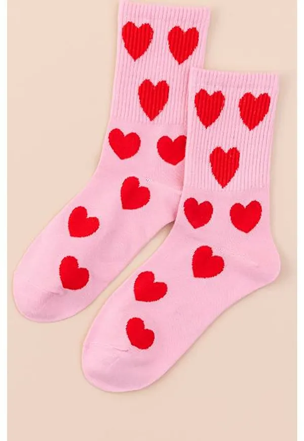 Shein Heart Print Crew Socks