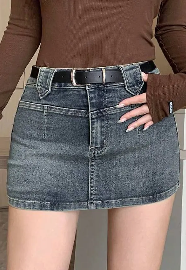 Shein Ladies' Slim Fit Denim Pencil Skirt