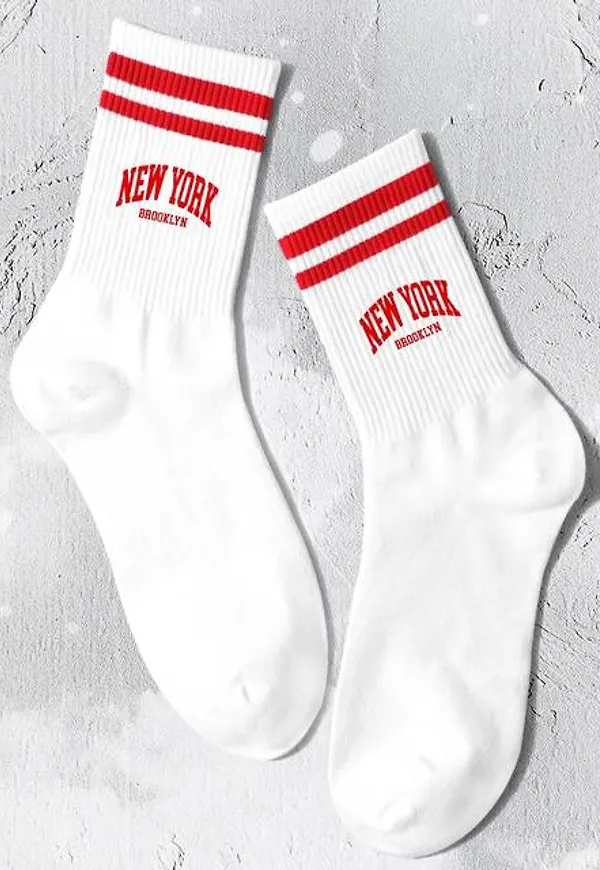 Shein Letter Graphic Crew Socks