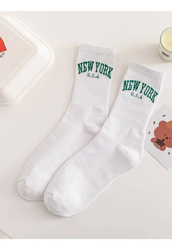 Shein Letter Graphic Crew Socks