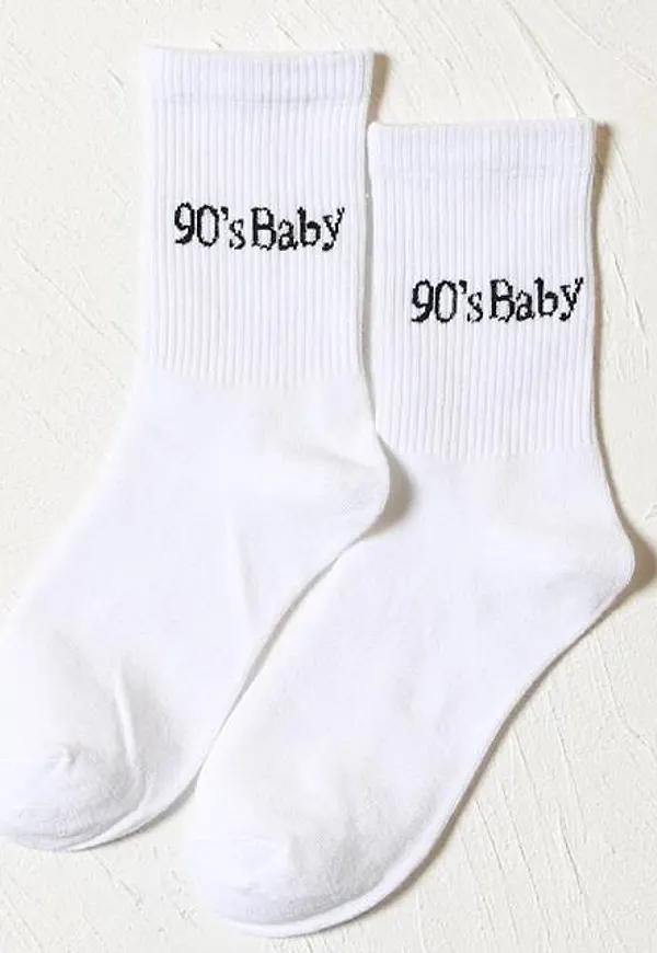 Shein Letter Graphic Crew Socks
