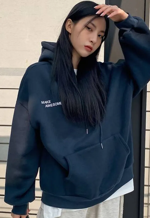 Shein Letter Graphic Drop Shoulder Drawstring Hoodie