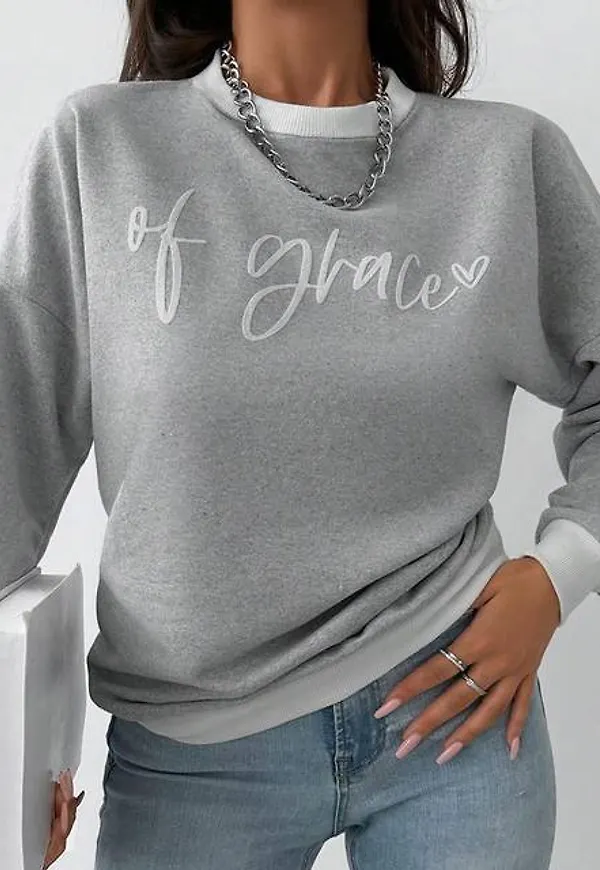 Shein Letter Graphic Drop Shoulder Sweatshirt